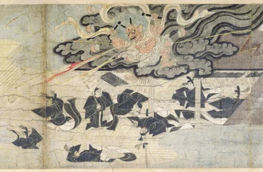Demon Thunder, Tenjin Shrine, Kamakura Period (1185-1333) (bläck på siden)